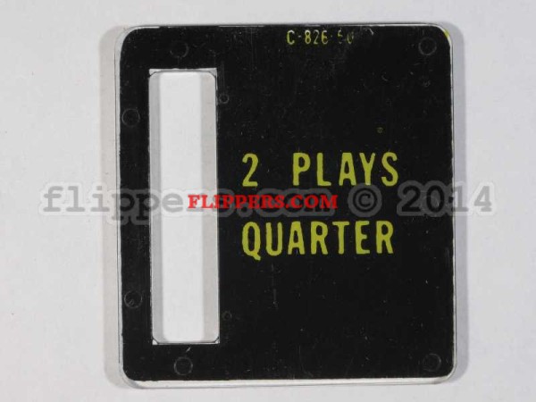 Bally NOS Price Plate -2 Plays for Quarter 