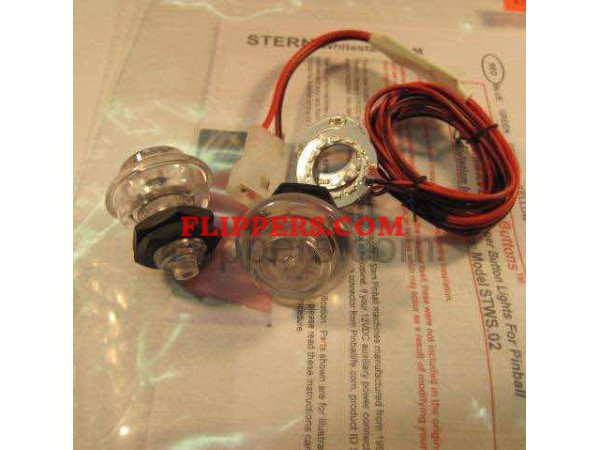 Stern Whitestar LED lit Flipper Buttons (pair) <br>(Part #BB-LB-SPIWS)