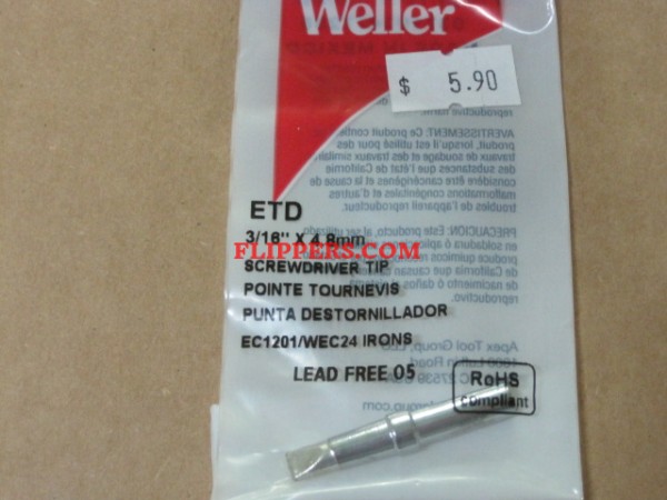 Screwdriver Tip 3/16in X 4.8mm <br>(Part #ETD)