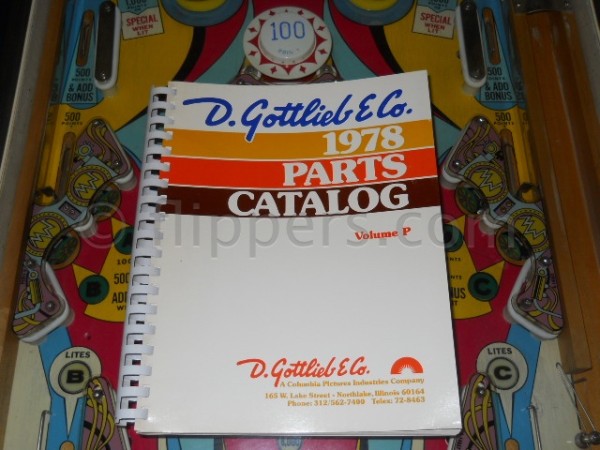 Gottlieb Parts Catalogue 1978 Volume P <br>(Part #Gott-Parts-78)