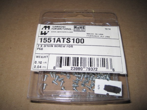 #2 x 3/16" internal P.C.B. mounting screws, 100-pack 