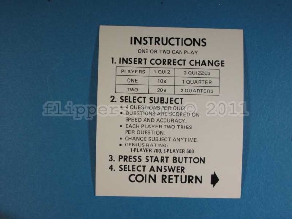 Computer Quiz Instruction Card <br>(Part #Nutting_ICard)