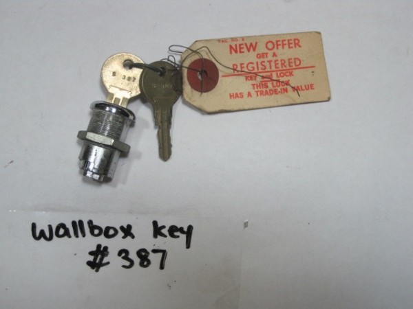 Wallbox Lock and Key #387 <br>(Part #LOCK-KEY-387)